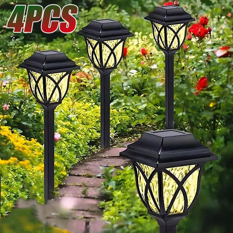 

Solar Led Lawn Lamp Outdoor Waterproof Solar Garden Light Warm Light Landscape Decoration For Walkway Path Villa Yard Driveway