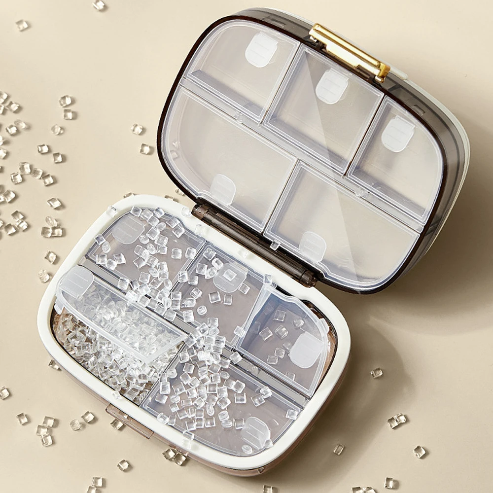 

1 шт. дорожный органайзер для таблеток, 10-секционная портативная складная коробка для таблеток, маленький футляр для хранения лекарств на каждый день