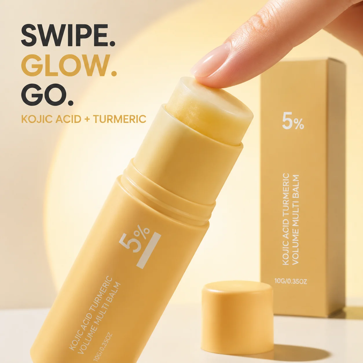 5% Kojic Acid Turmeric Volume Multi‑Balm Hydrating Moisturizing Smoothing Light‑Weight Nourishing Solid Facial Cream Stick