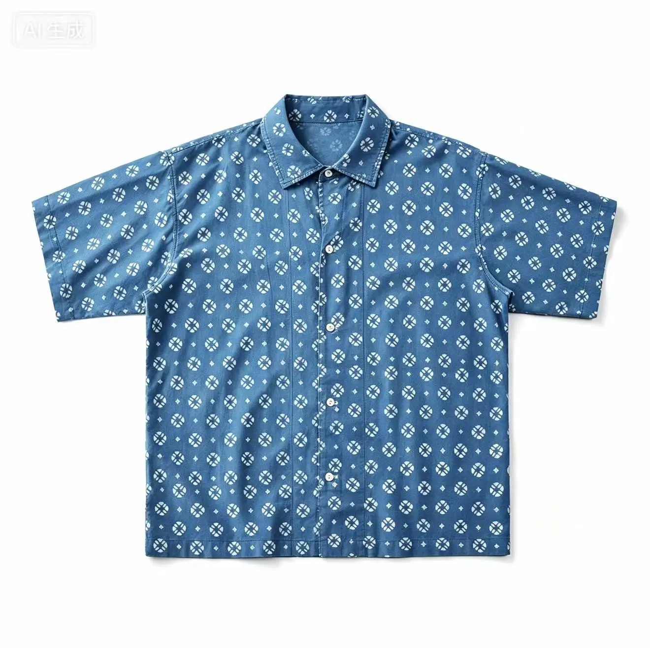 Vintage Indigo Cuban Collar Shirt product image