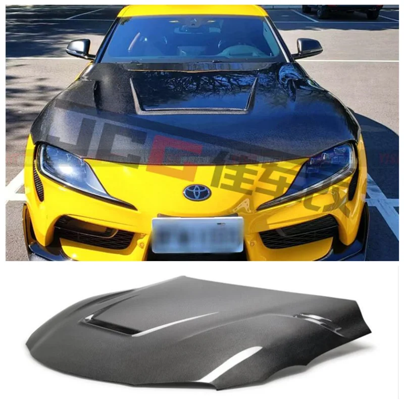 

Real Carbon Fiber Front Engine Hood Vent Splitters Cover For Toyota Supra A90 2019 2020 2021