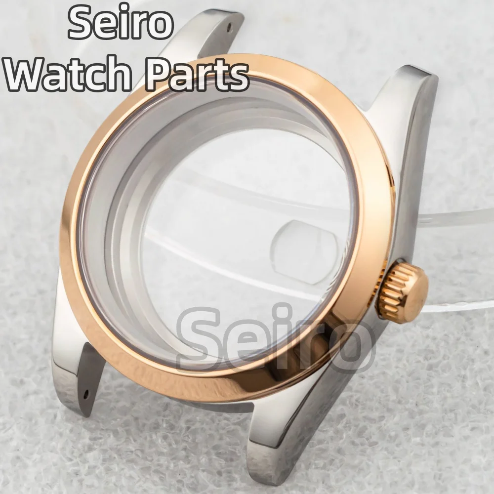 

36/39mm Silver Rose Gold Watch Case Sapphire Glass Solid 316L Stainless Steel for Datejust Seiko NH35 NH36 Movement 28.5mm Dial