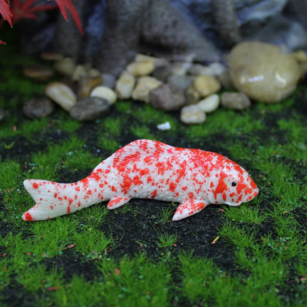 

5Pcs Mini Koi Fish Artificial Resin Realistic Goldfish Figurines Aquarium Decor Fairy Garden Mini Goldfish Animal Model