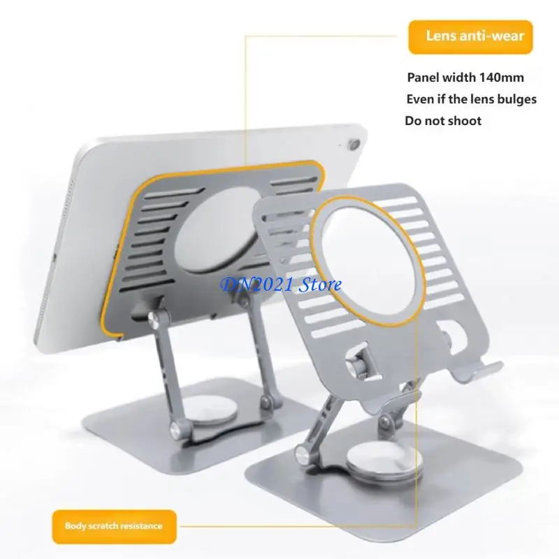 F3KE Portable Metal Tablets Holder Rotatable 360 Degrees Adjustable For Study Work