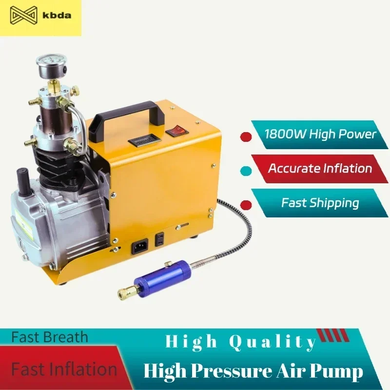 High Pressure Air Compressor Pump 30MPA Electric Portable 4500 PSI 1800W Airsoft Scuba Rifle Submersible Air Pump