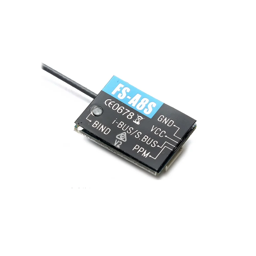 Flysky FS-A8S FS A8S 2.4G 8CH Mini Receiver with PPM i-BUS SBUS Output for Drone Quadcopter Spare Parts Accessories