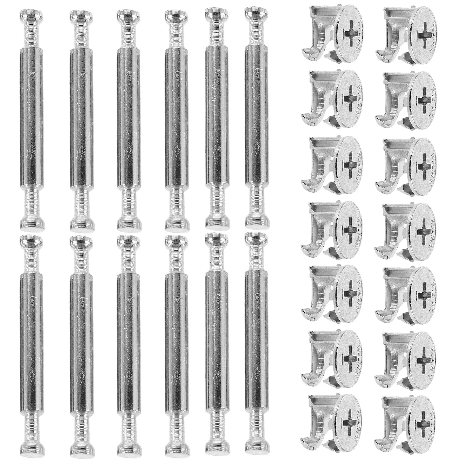 

10Sets 3in1 Dual Head Rod Connector Furniture Panel Fittings Iron Easy Assembly Cam Locks Cam Connectors for Furniture
