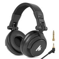 Maono MH601 Professional Studio Monitor Headphones with Detachable Plug & Cable and 50mm Driver for DJ,Studio,Sound Card