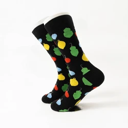 MYORED 1 pair of Autumn and winter new cartoon hook pattern men's cotton socks in the tube socks fashion trend