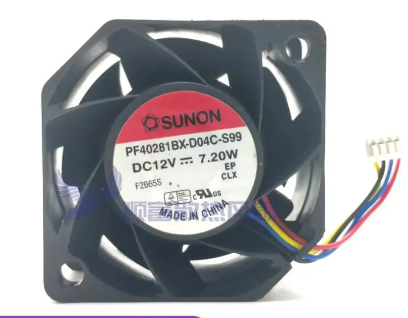 

SUNON PF40281BX-D04C-S99 DC 12V 7.20W 40x40x28mm 4-Wire Server Cooling Fan