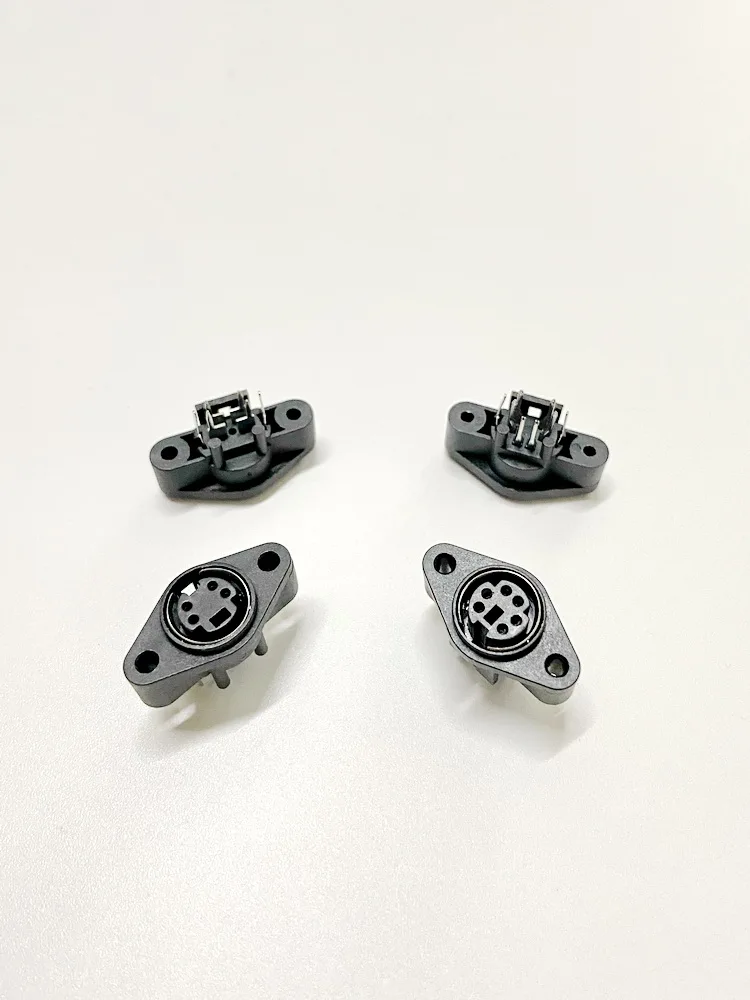 

4P 6P Connector With Fixing Holes PCB Board Or Panel Installation Interface MDC Socket S-Terminal Black PBT Brass Tin Plating