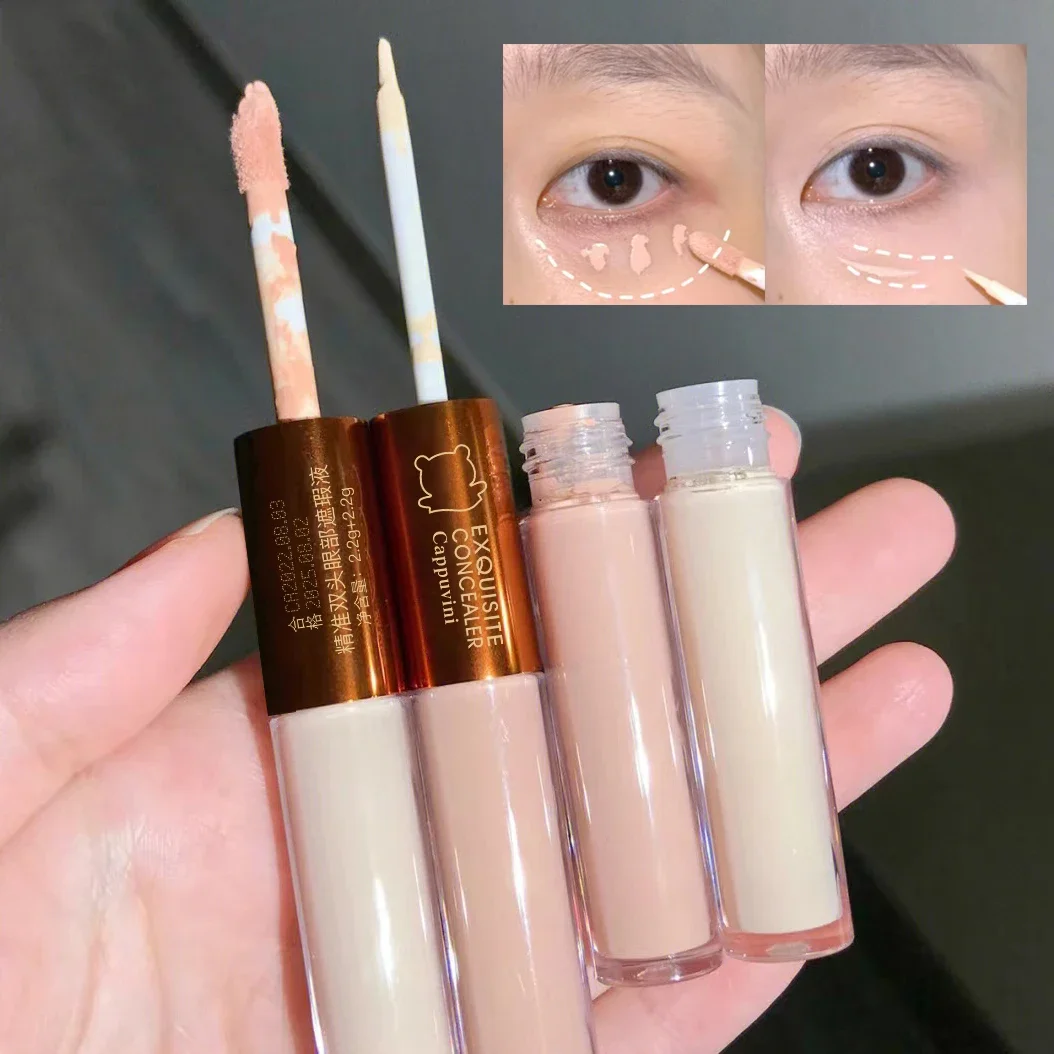 Two Tones Correcting Concealer Stick Orange Cream Covering Dark Circles Beige Brightens Tear Nasolabial Detail Makeup Base