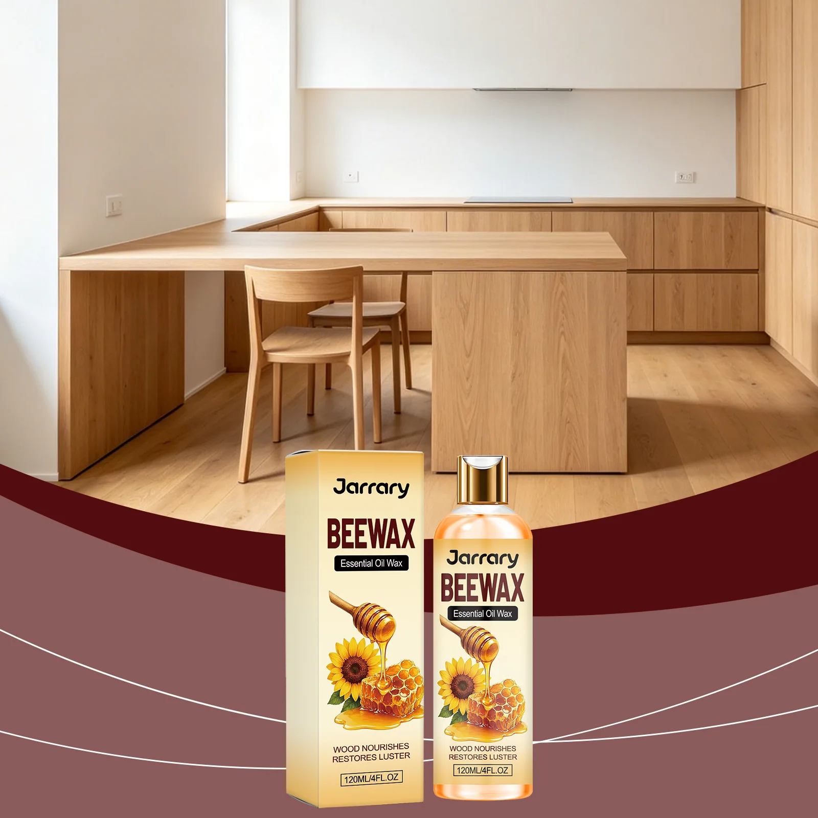 Beeswax Polish 120ml Natural Wood-Furniture Cleaner Restorer