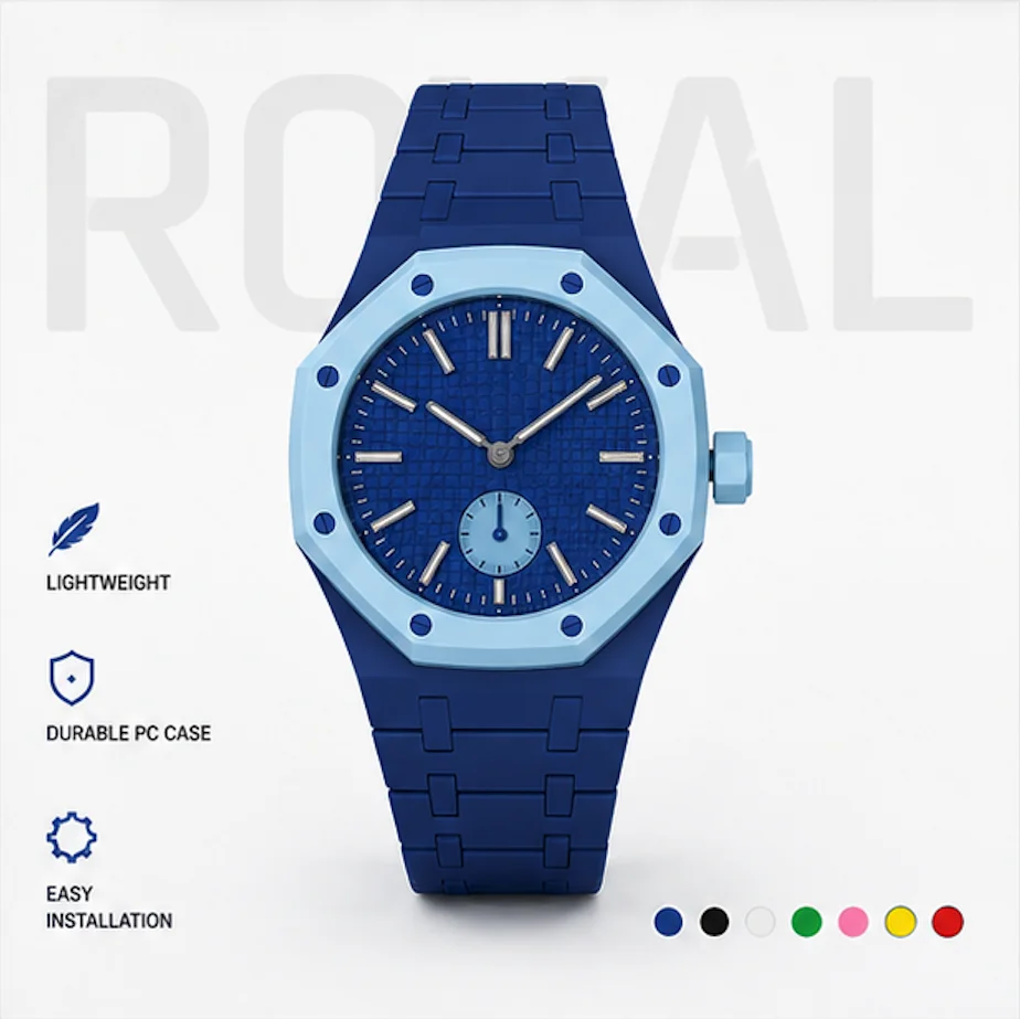 Keramikgehäuse Silikonarmband für Swatch x AP Royal POP Biomaterialien Uhrenarmband-Umbausatz für Taschenuhr zur Armbanduhr-Umwandlung