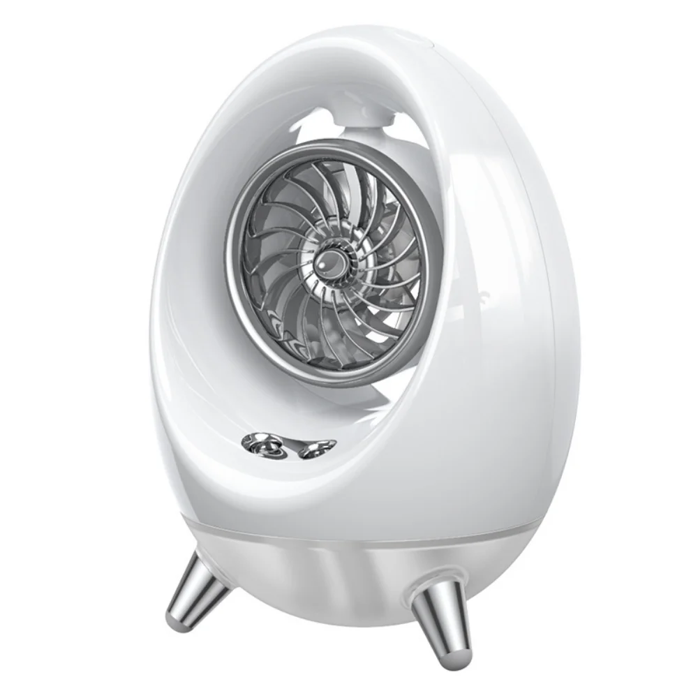 Air Conditioner Fan,Portable USB Rechargeable Air Cooler Humidifier with Two-Color Atmosphere Light and Cool Mist,3-Speed Wind