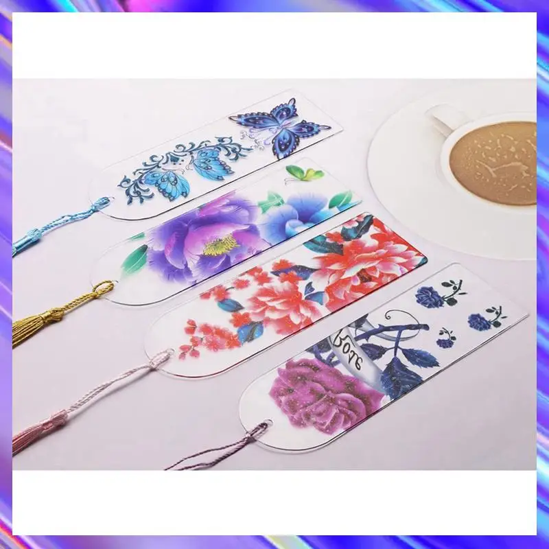 

Blank Clear Acrylic Bookmarks 200Pcs Rectangle Craft Transparent Acrylic Book Markers With 200Pcs Small Bookmark Tassels