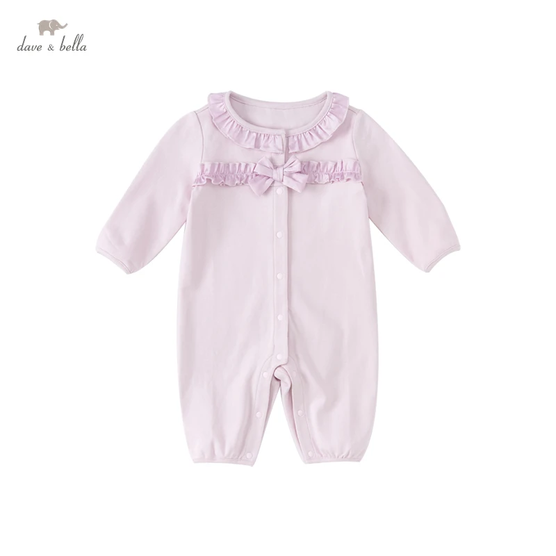 Dave Bella Long Seelve Baby Girls Rompers Cotton Baby Clothes Summer Newborn Romper Toddler Costume 6-36 Months DB1223401