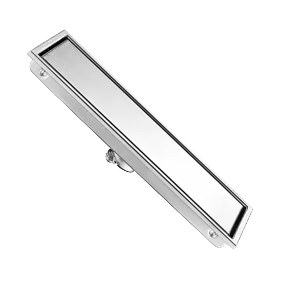 Rectangular Linear Floor Drain SUS304 Stainless Steel Brushed Finish Shower Drain Hidden Tile Insert Grille Shower Floor Drain