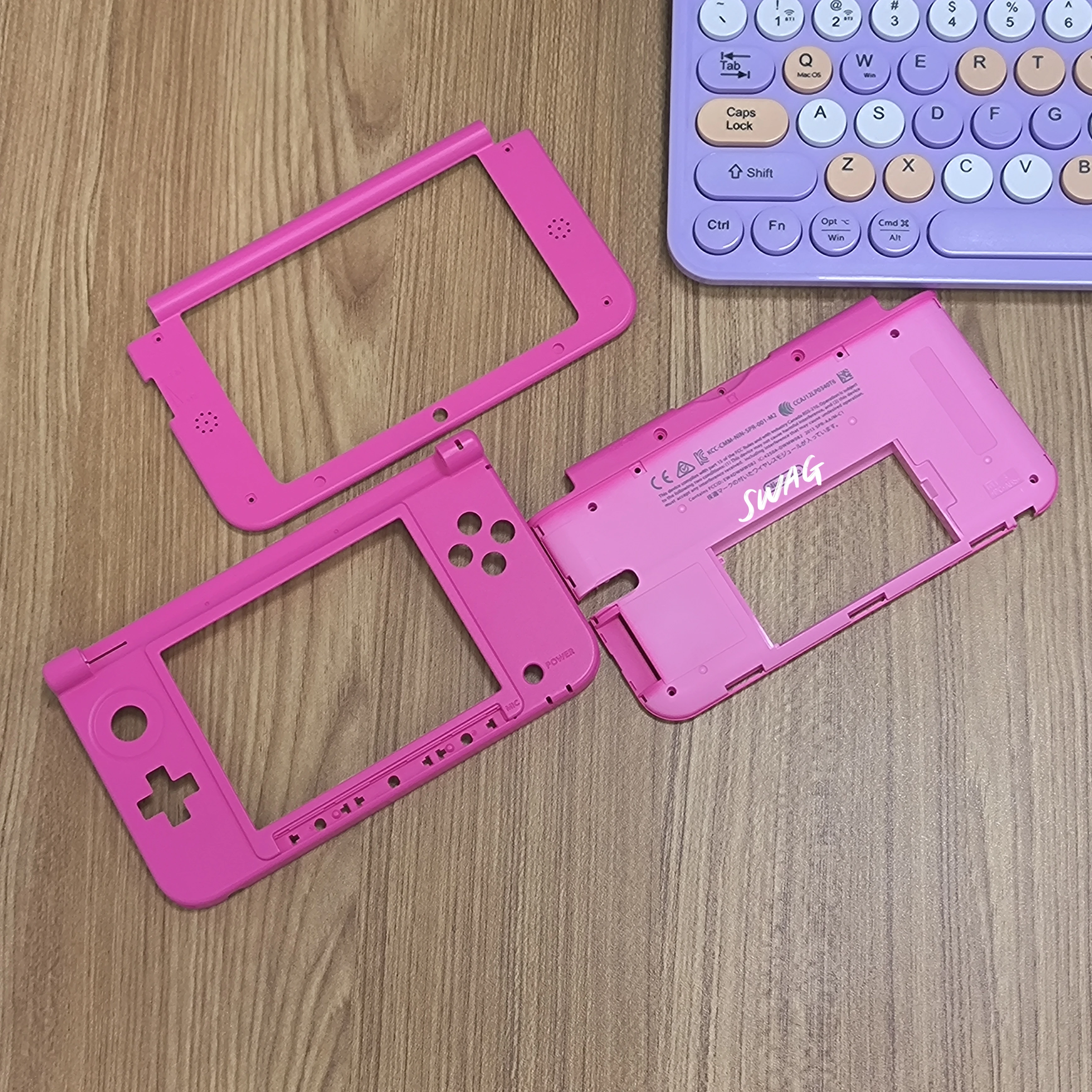 Original graue Limited Edition oben und unten mittlerer Rahmen und Batteriegehäuse für alte 3DS XL/LL-Konsole