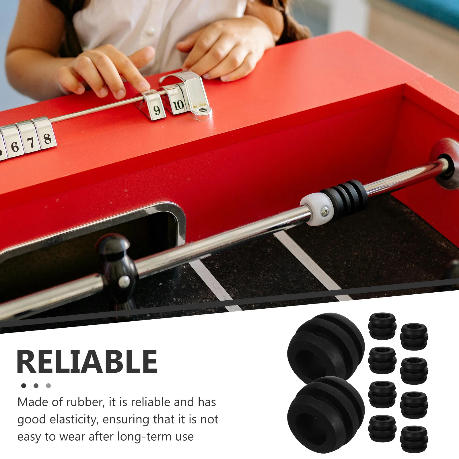 

16pcs Rubber Bushings For Foosball Table Plastic Bearings Replacement Parts Universal Fit Table Football Accessories
