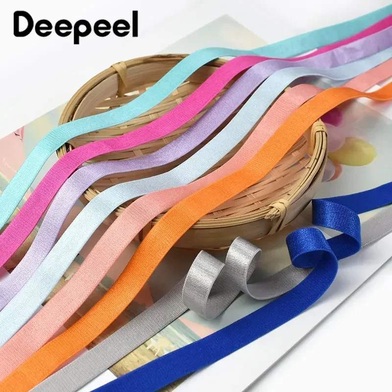 

10/20M Deepeel 12mm Elastic Bands Colorful Ribbon Webbing Tape Clothes Underwear Bra Strap Decoration Sewing Material Accessory