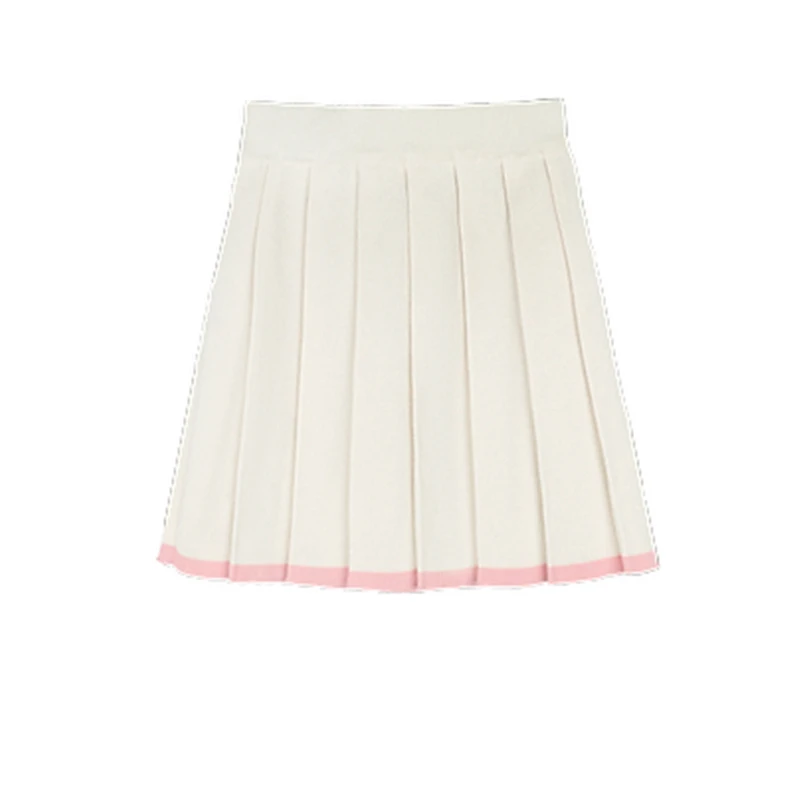 Girls Knitted Pleated Skirt 2022 spring and Autum New Korean College Style Fashion Pink Skirts Baby High Waist A-line jupe 2-6Y