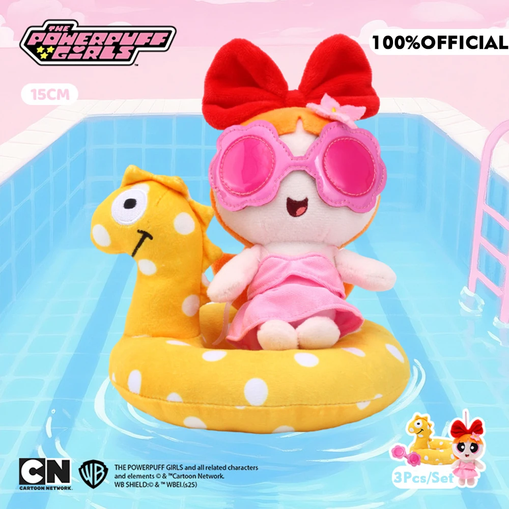 Echt De Powerpuff Girls Water Park Serie Pluche Knuffels Cartoon Rugzak Sleutelhanger Anime Knuffels Speelgoed Meisjes Geschenken