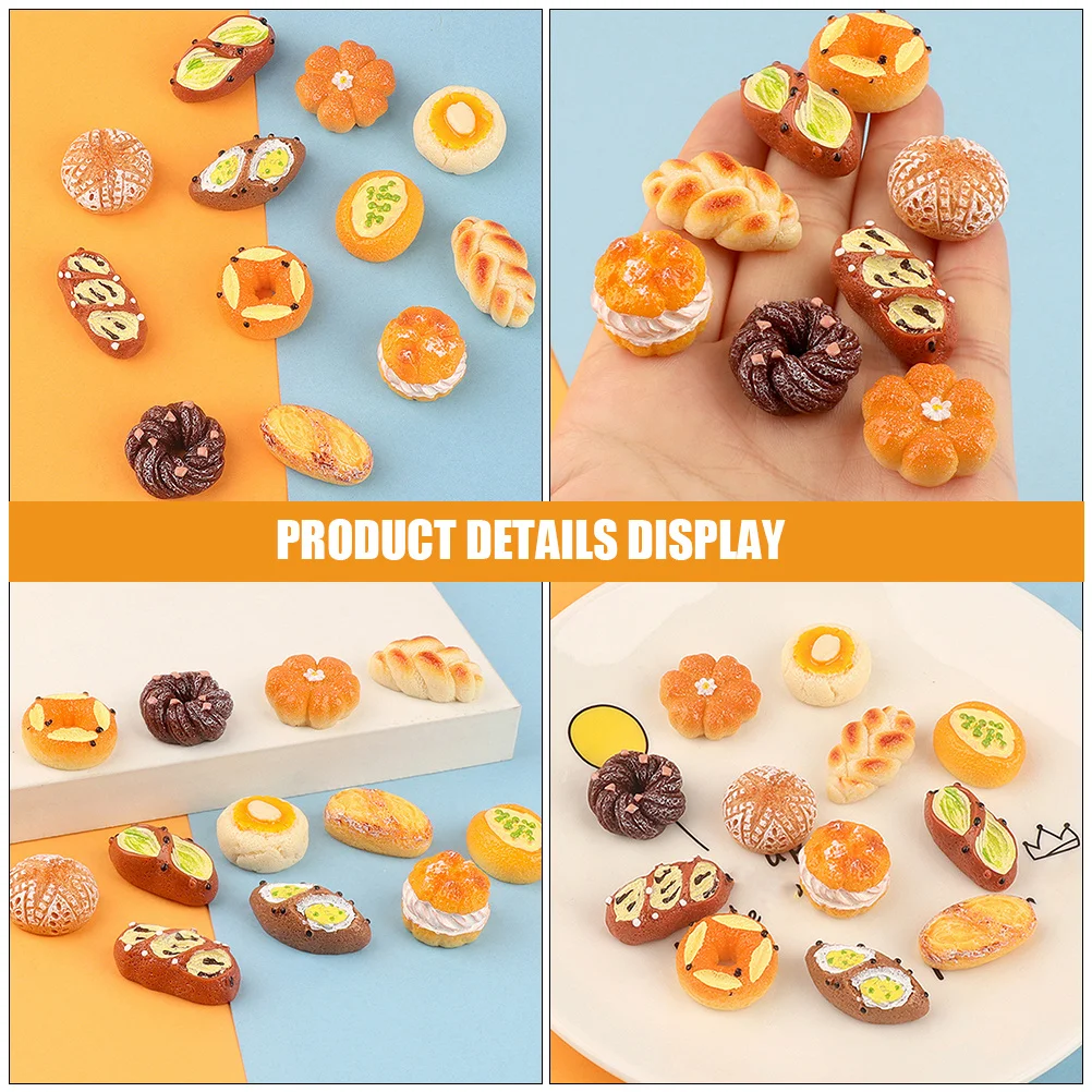 

18pcs Simulation Decoration Bakery Fake Decorative For Desktop Bread Prop Display Collection Gift Bread Toy