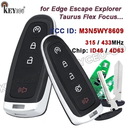 KEYECU 315MHz ID46 / ID83 PCF7953 M3N5WY8609 Smart Remote Key Fob for Ford Edge Escape Expedition C-max Taurus Flex Focus