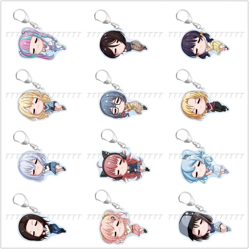 Game Keychain Doll Anime Shirasagi Chisato Kurata Mashiro Tsukushi Acrylic Keyring Pendant For Gift