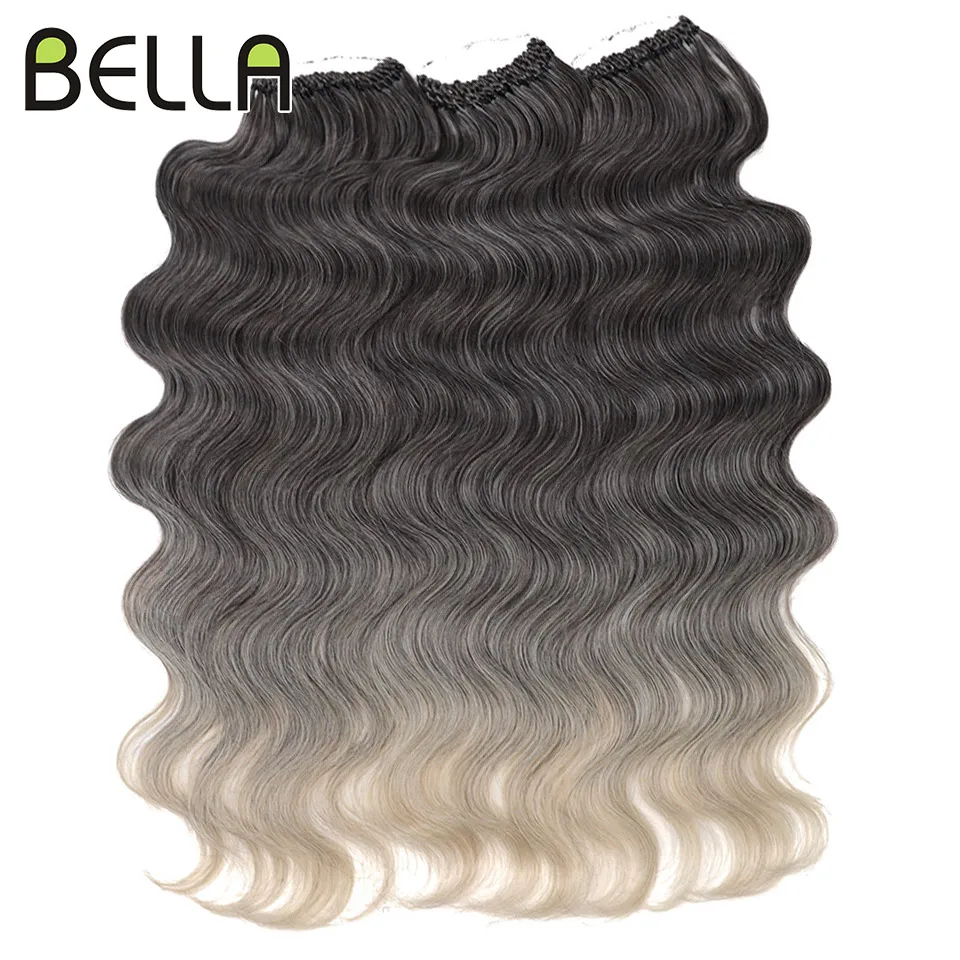 Bella 24 Inch Body Wave Crochet Hair Synthetic Goddess Crochet Braids Hair Natural Wavy Ombre Blonde Braiding Hair Extensions