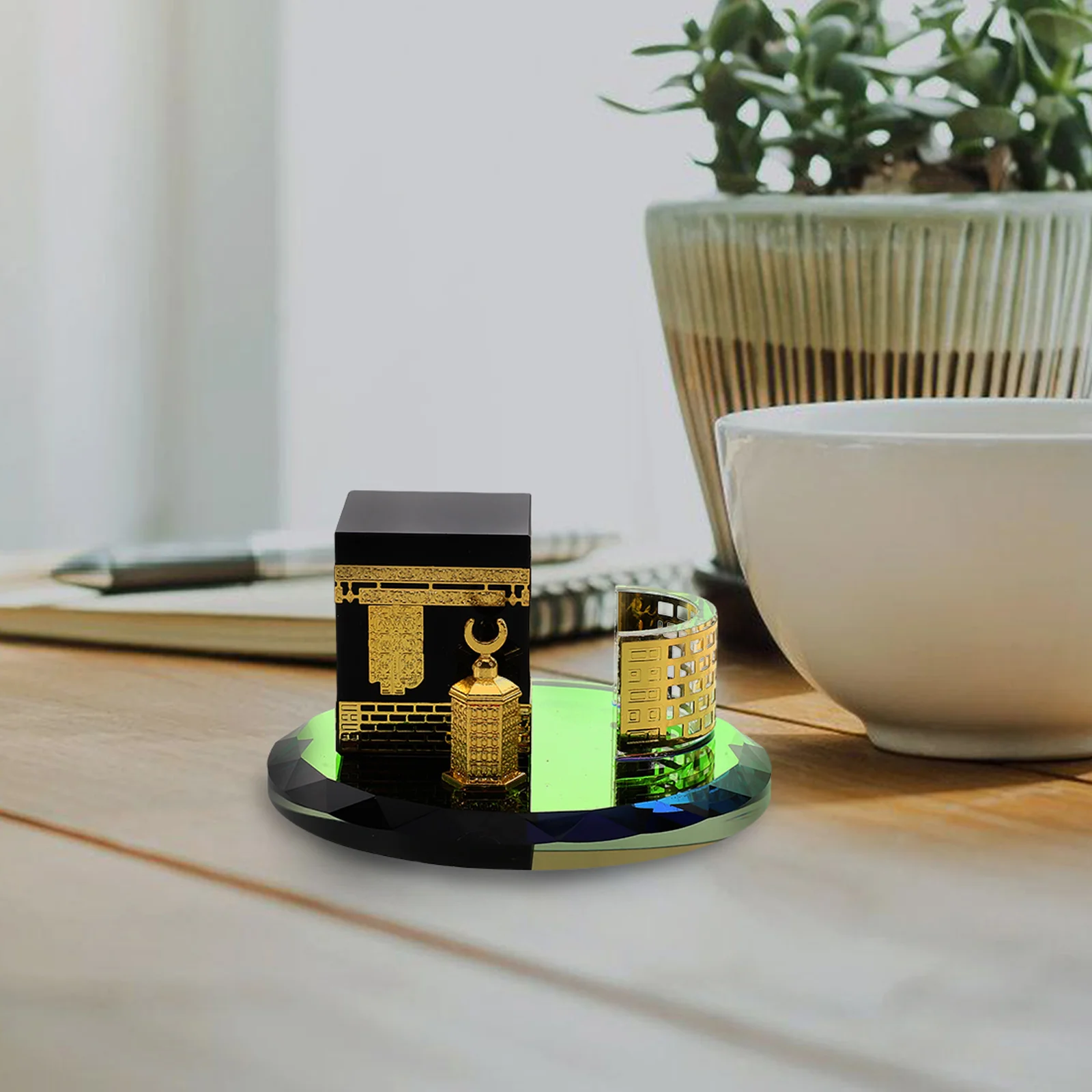 

Elegant Crystal Structure Islamic Architecture Miniature Decor for Home Office Table Shelf Vehicle Top Saudi Arabia