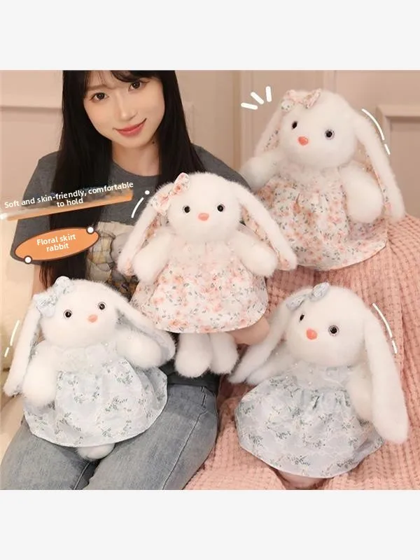 

S Rabbit Doll Plu Toy Girls Comforter Doll Children's Birthday Gift Soft PP Cotton Filled Rabbit Pluie for Kids