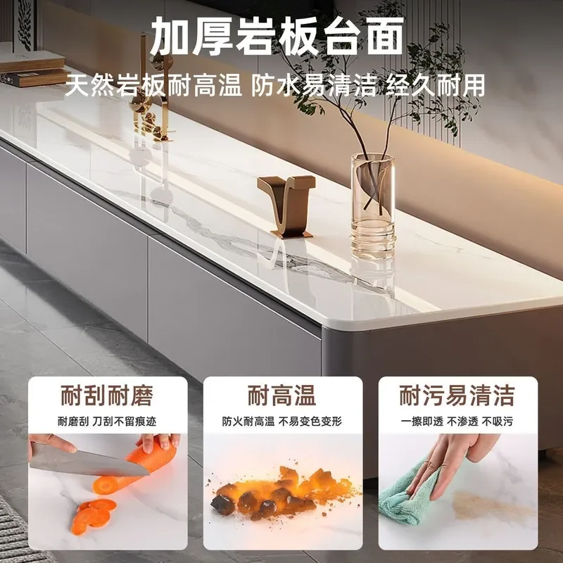 Floor to Ceiling Solid Wood TV Cabinet Light Luxury Living Room Small Apartment Floor Cabinet Coffee Table TV Stand
