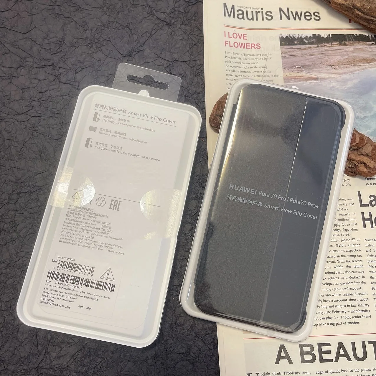 حافظة عرض ذكية أصلية لهواوي ، غلاف هاتف جلد فاخر ، غطاء قلاب للاستيقاظ التلقائي للنوم ، بورا 70 الترا ، P70 Pro Plus #5