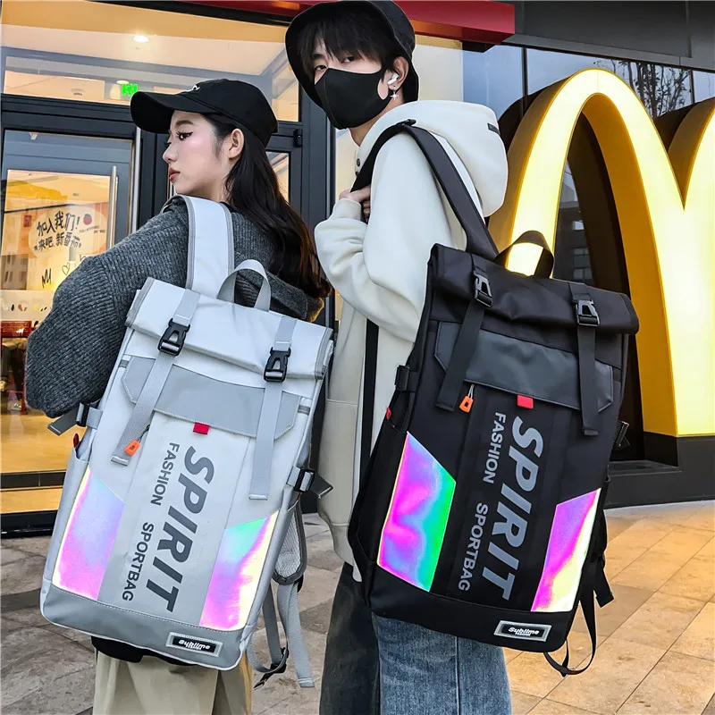 

20-35L Backpack with Large Capacity Personalised Reflective Design Versatile Casual Travel for 14Inch Laptop Bag