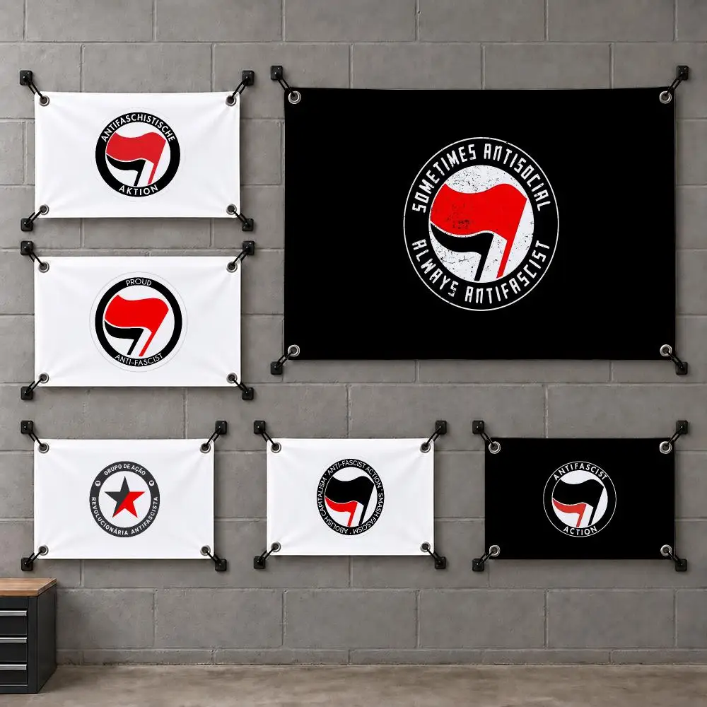 Antifascist Action Anti-Racism Flags Custom Wall Hanging Background Art Banner For Bedroom Home Living Room Outdoor Decor