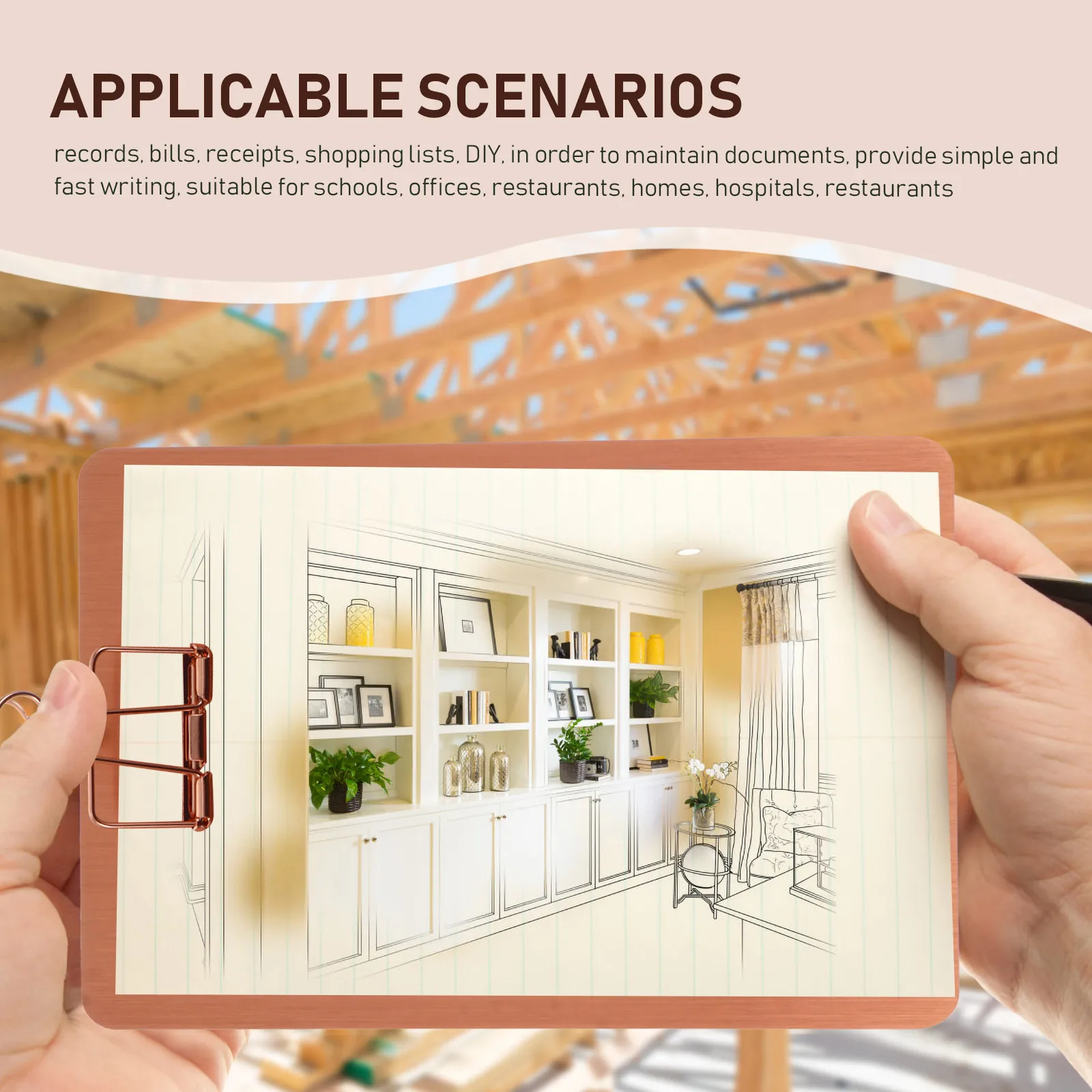 

Stainless Steel Notepad Board Note-taking Clipboard Memo Holder Notebook Office Boards