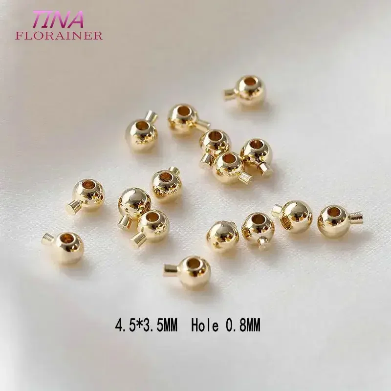 Wholesale Ball End Cap for Memory Wire,2.4x3MM 18K Gold Plated Brass Metal Crimp Beads End Beads Findings For Jewelry Making