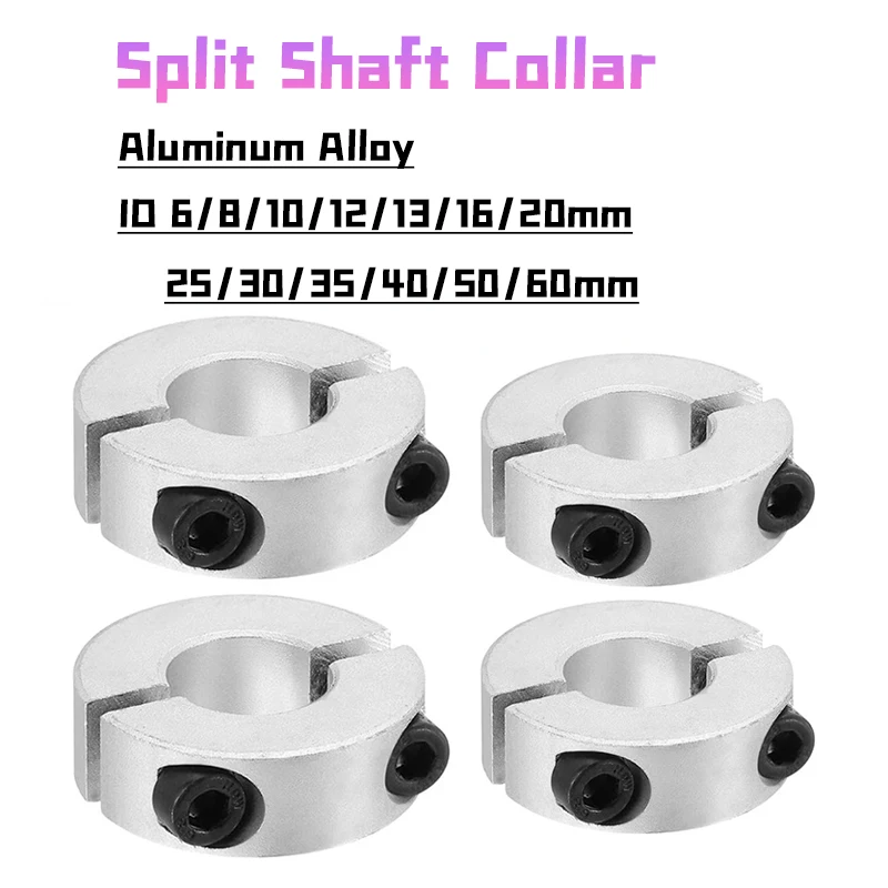 1Pcs SSH Bore 6mm to 55mm Aluminum Two Halves Clamping Collar Double Split Clamp Shaft Collar Stop Rings Fixing Limit Ring Bush