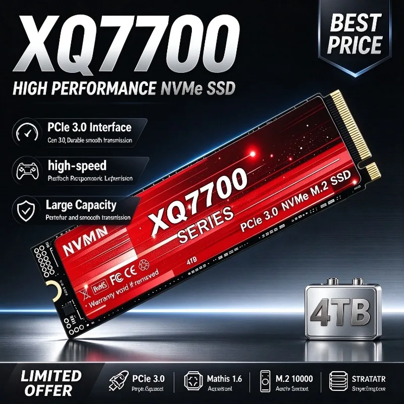 XQ7700 M2 PCIe 3.0 NVMe SSD Hard Drive - 500G 1TB 2TB 4TB High-Speed Solid State Drive for Laptop And Desktop Computers