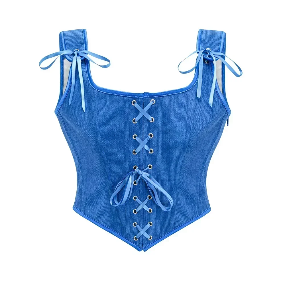 여성용 고딕 빈티지 오버버스트 코르셋 크롭 탑, 스트랩이 달린 뷔스티에, 보디 캐미솔, 중세 르네상스 코르셋