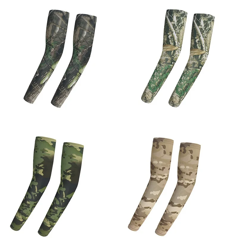 Camouflage Ice Silk Sleeve Cover Men Women Sun Protection Windproof Arm Sleeves Oversleeve