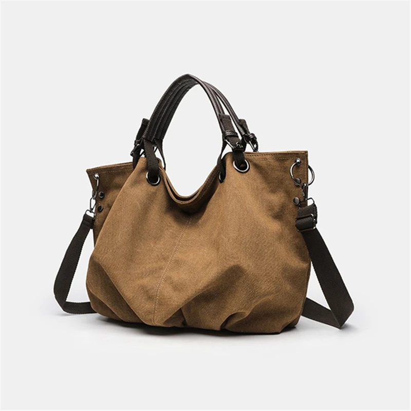 

Nesitu High Quality Vintage Brown Black Large Capacity A4 Canvas Men Women Shoulder Messenger Bag Shopping Tote Handbag M25791