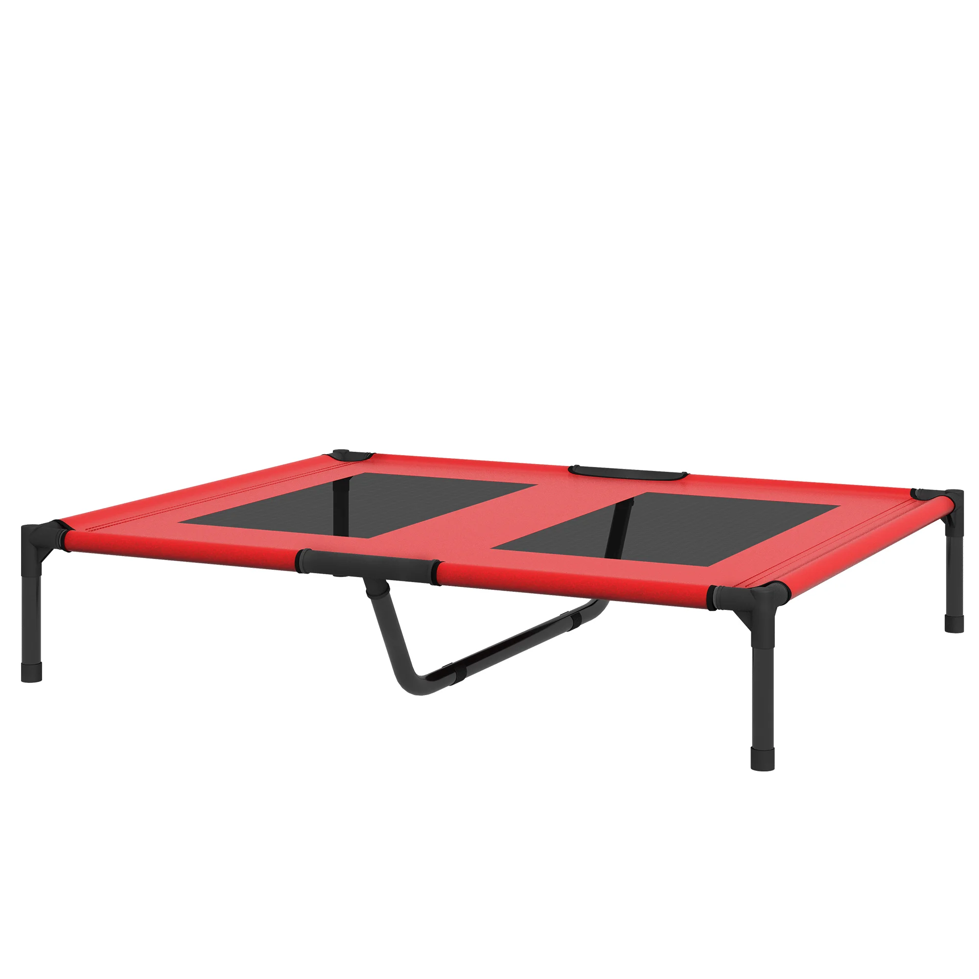 Lit pour chien, chaise longue pour chien, durable, surélevé et résistant aux intempéries, jusqu'à 50 kg, 92x76x18 cm, rouge