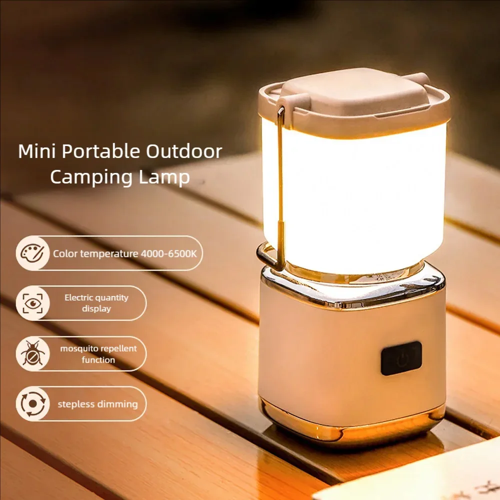 Mini lumières de camping portables rechargeables, extérieur, déterminer la lumière ambiante, tente de camping