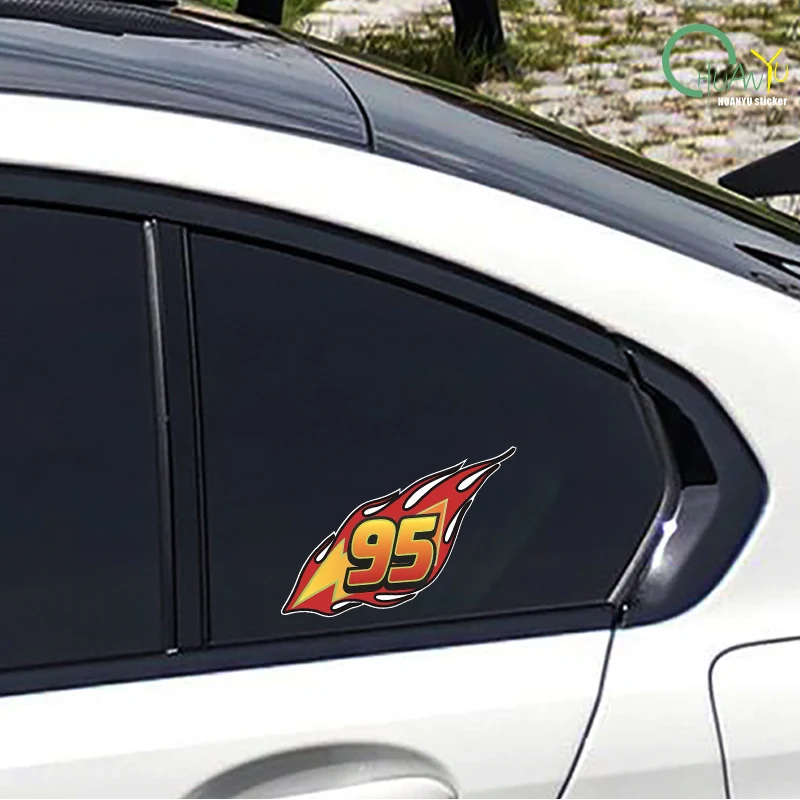 شارات سيارة رقمية مخصصة للبرق الإبداعي 95 لسيارة السباق والدراجات النارية وتزيين جسم السيارة الكهربائية وملصق مقاوم للماء #5