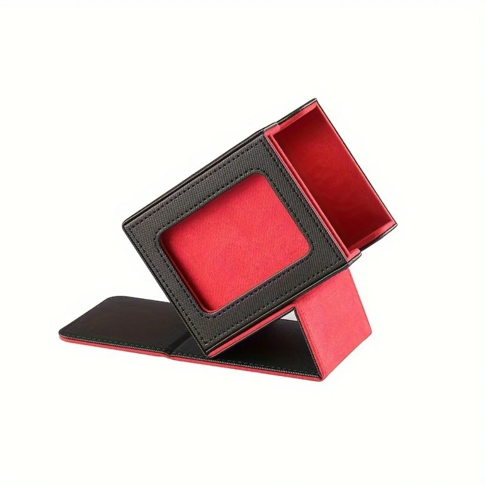 

Display Window Game Card Organizer Single Sleeved Cards PU Leather Trading Card Storage Box Protectors Container Cards Case
