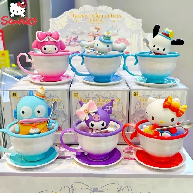 

Новинка, чайная чашка Sanrio, фигурка серии Elf Kuromi, моя мелодия, полачко, коричная, Hello Kitty, фигурка Hangyodon, Аниме Кукла, игрушки-модели