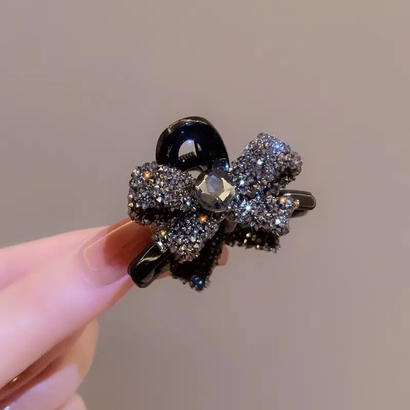 2Pcs Funkelnden Diamant Bogen Clip Kaffee Farbe Licht Luxus Haar Zubehör Feste Seite Clip Dating Pendeln Exquisite Kopfbedeckungen – Detail 7